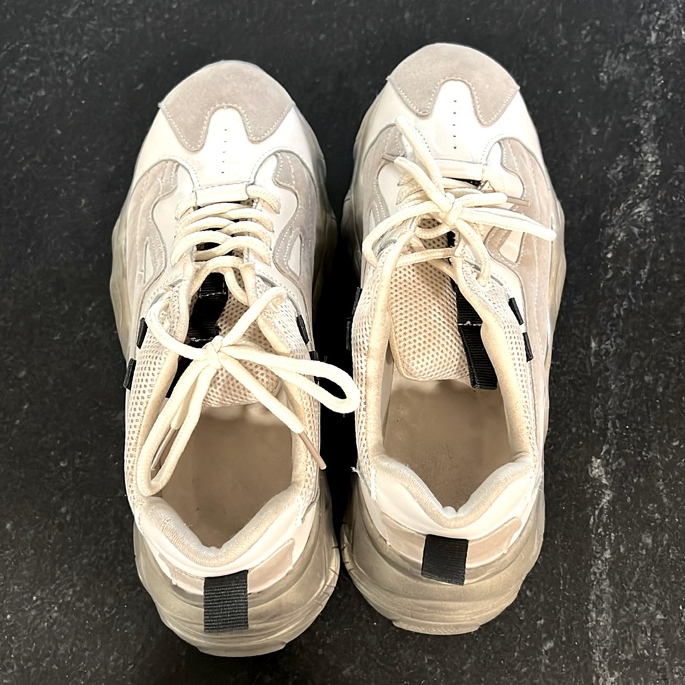 Cream, beige and white sneakers